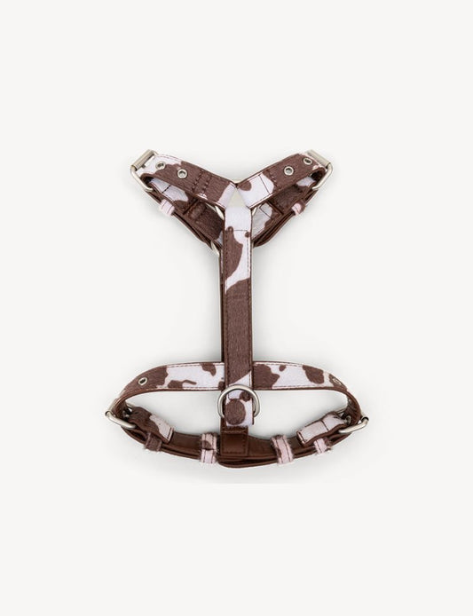 COW PRINT DOG HARNESS